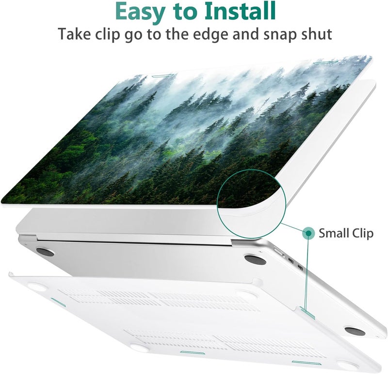 May Chen غطاء لجهاز MacBook Air 13.6 بوصة 2025 2024 2023 2022 إصدار: A3240 A3113 M3 A2681 M2، غطاء صلب بلاستيكي لجهاز MacBook Air 13.6" مع شاشة Retina يتناسب مع Touch ID، غابة - Image 5